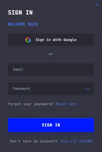 LTC Casino Login